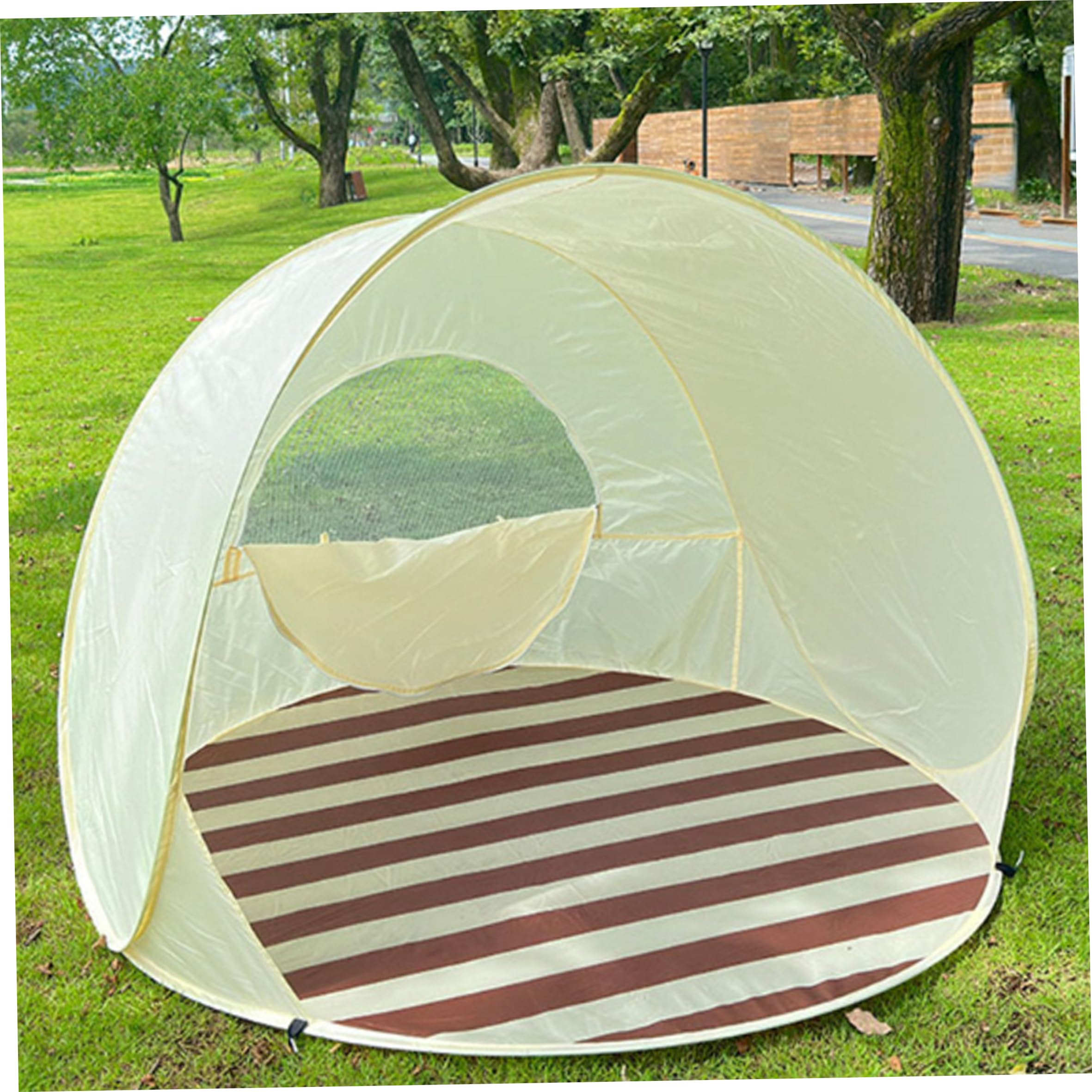 Tente de Plage Anti UV pour bébé, Tente de Plage, Pop-Up instantané Anti UV pour 2-3 Personnes avec Accessoires, Pare-Soleil ventilé et Portable pour l'extérieur, Beige