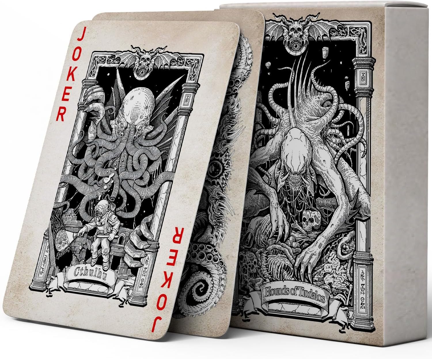 Cthulhu Mythos Theme Playing Cards, 54 Exquisite Hand-Drawn Illustrations, High-End Playing Cards, Must-Have Collection for Enthusiasts, Suitable for Entertainment