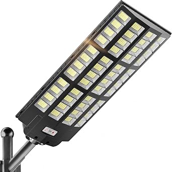 OKPRO 15000W Solar Street Light, 7000K Solar Lights Outdoor Dusk to Dawn | IP66 Waterproof Solar Street Light with Motion Sensor and Remote for Yard, Highways, Driveway,Farm