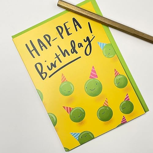 Miniatura 3 de Old English Co. - Tarjeta de cumpleaños Hap-Pea para hombres y mujeres, divertida tarjeta de cumpleaños para él o ella, tarjeta de cumpleaños para