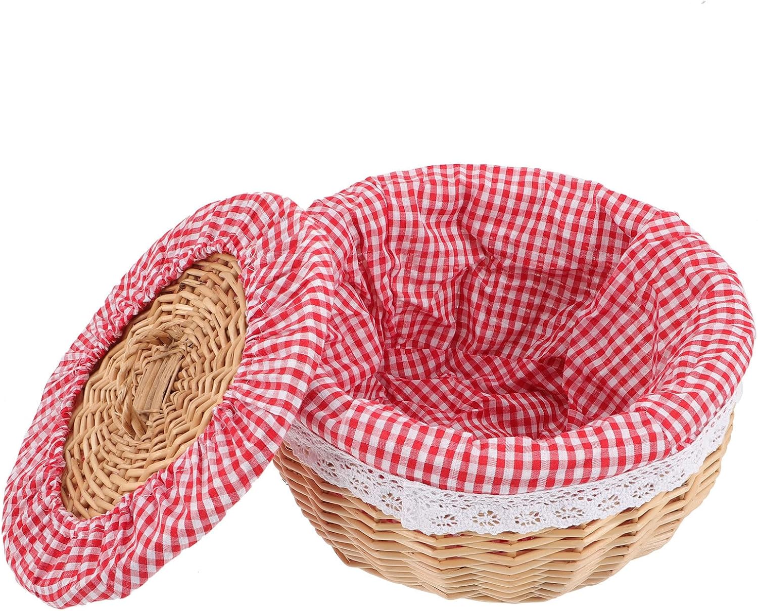 Woven Storage Basket for Kitchen Countertop, Wicker Bread Organizer