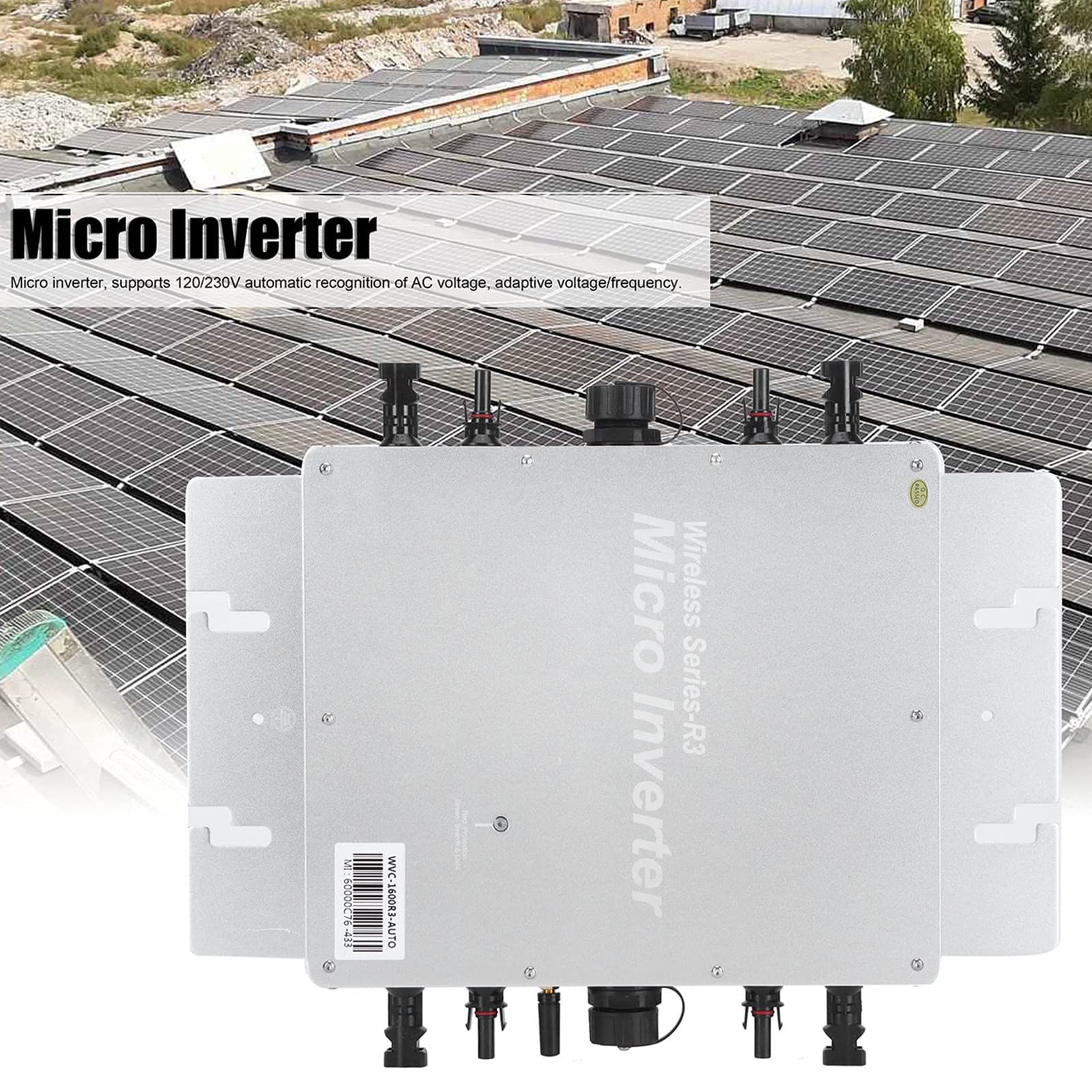 Inverter solare a legame a griglia, micro inverter MPPT per moduli fotovoltaici, centrale elettrica da balcone, 2400 W