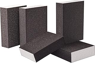 Sanding Sponge Blocks 5 Pack Wet Dry Dual-Use,Sanding Blocks Use Sandpaper for Wood 5 Grits 80/100/120/180/220 Grit,Washable Reusable Sanding Blocks Pads for Wood Metal Wall Furniture Polishing
