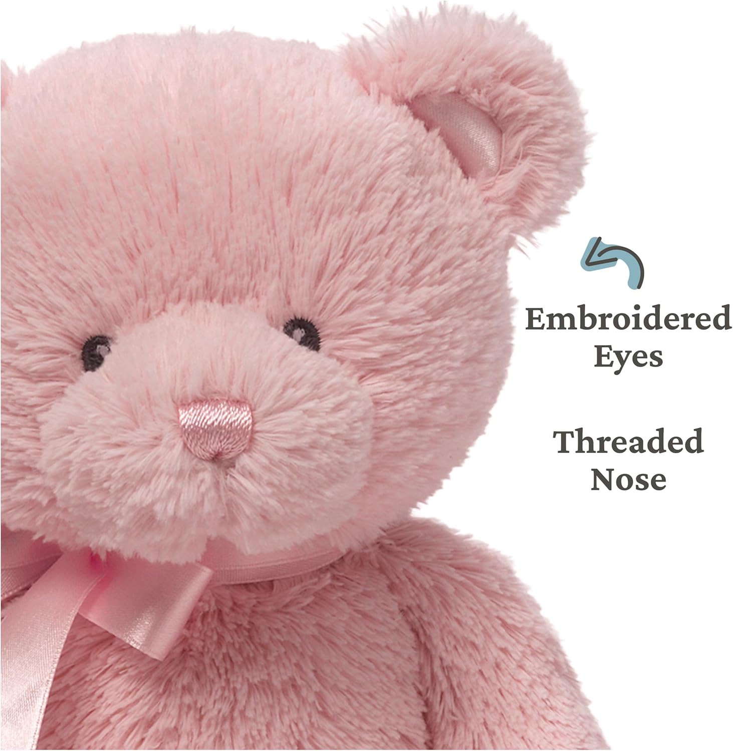 Baby GUND My First Teddy Bear, Ultra Soft Animal Plush Toy for Babies and Newborns, Pink, 10”