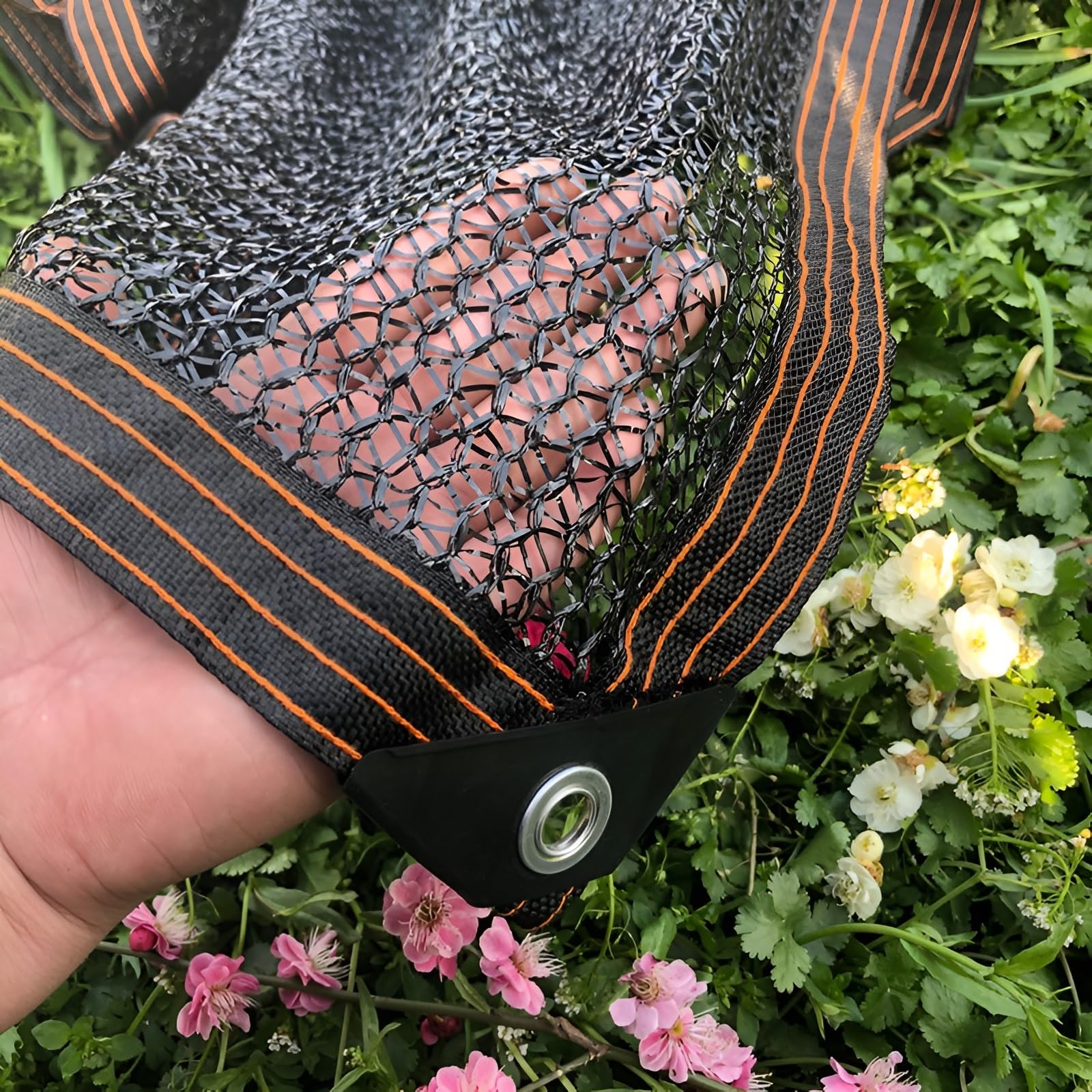 Cubierta negra para plantas de jardín de 5 x 5 m con ojales, lona de malla transpirable para invernadero y uso al aire libre, perfecta para plantas y verduras