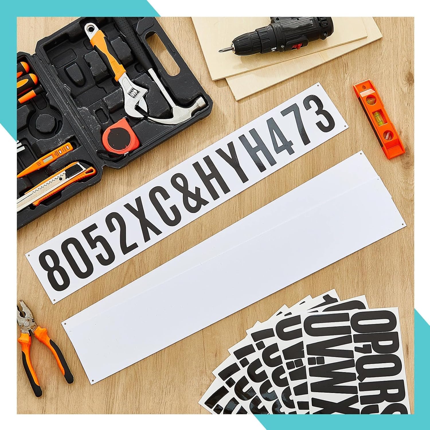 Pangda 4 Pcs Registration Plate with 18 Sheets Boat Registration Numbers and Letters Decal Stickers White Plastic Number Plate for Inflatable Boat Dinghy Tender