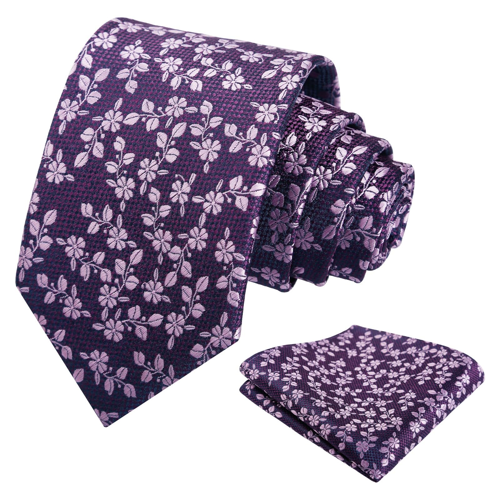 Alizeal Mens 3.15inches Leaf Flower Pattern Tie Set