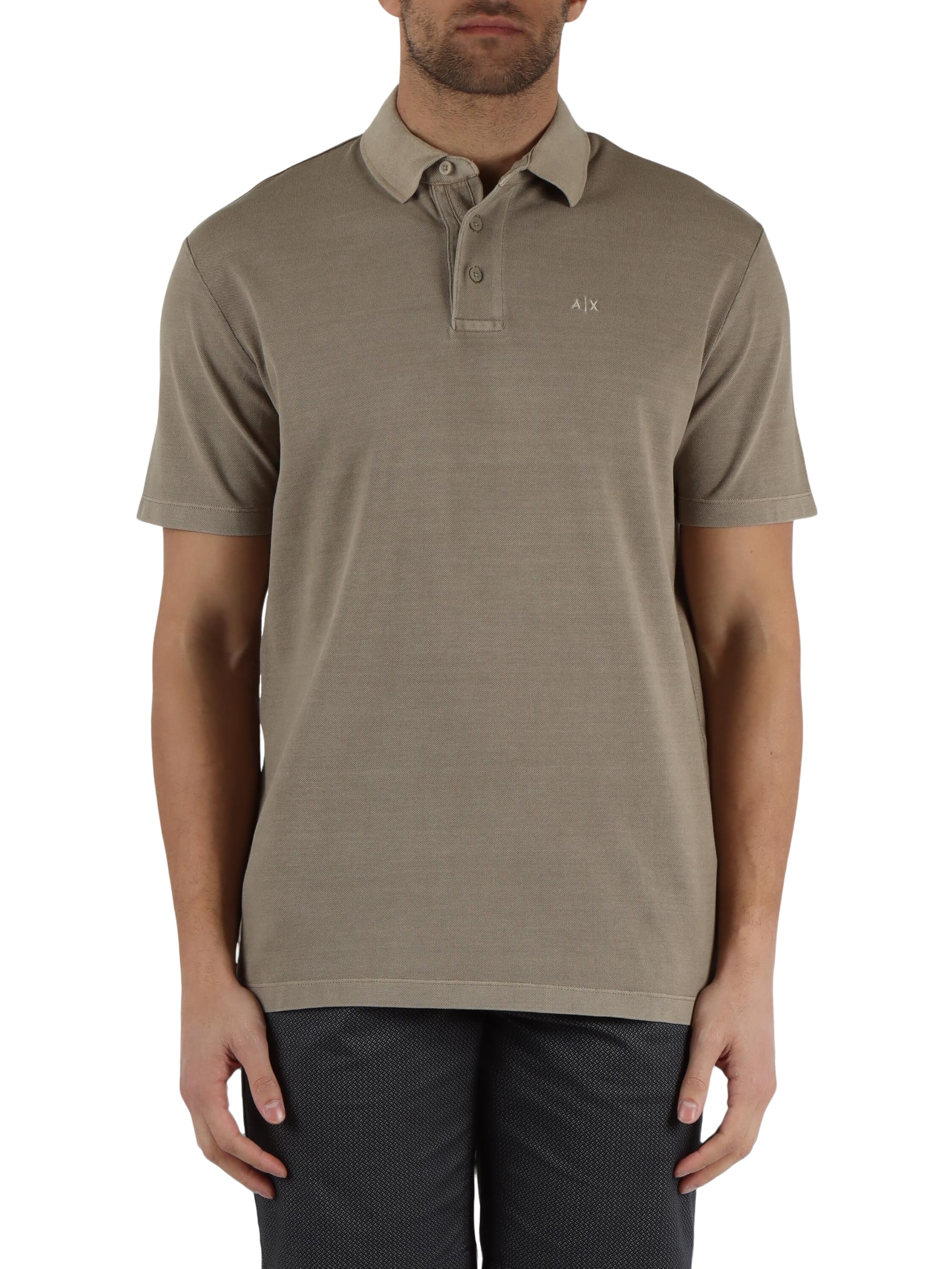 Armani Exchange Urban Heights - Polo con Logotipo Bordado para Hombre, Cashew Roasted, XXL