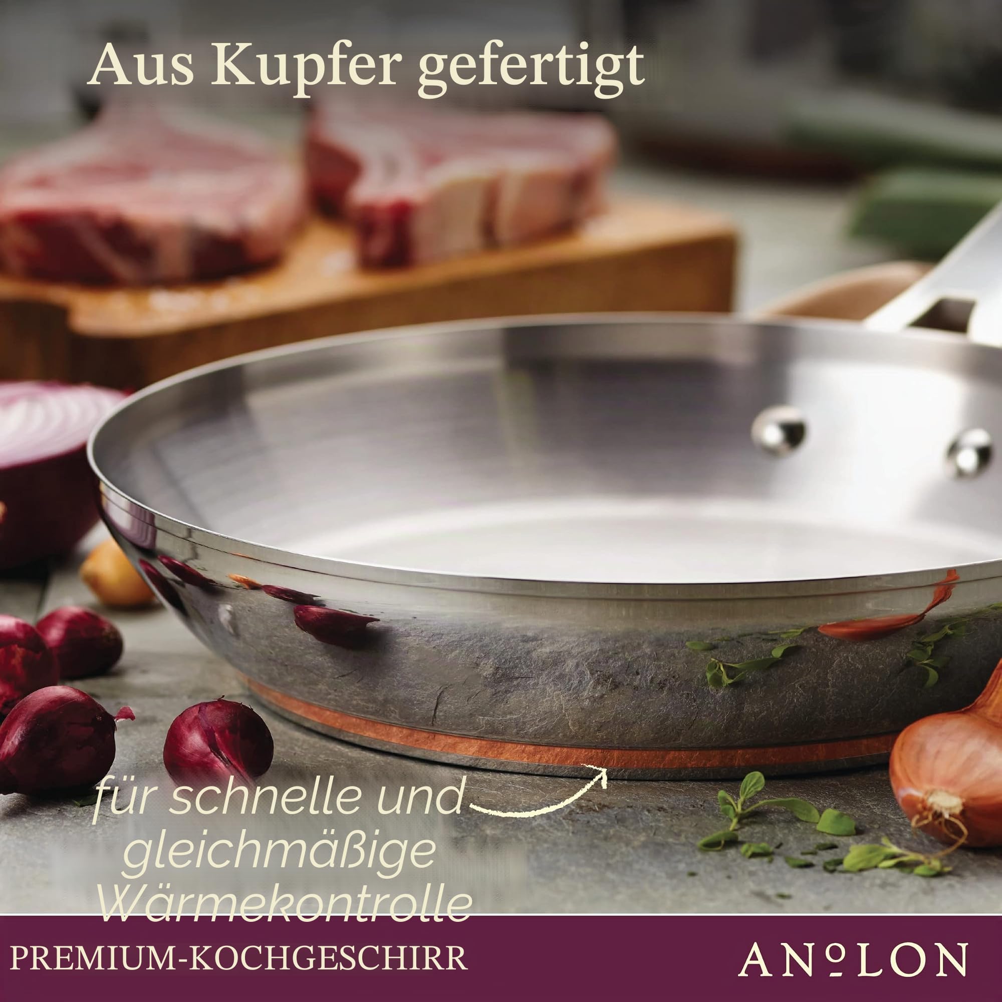 Anolon 77702 Pfannen-Set aus Edelstahl und harteloxiertem Aluminium, 2-teilig 11 Piece Edelstahl und harteloxiert.