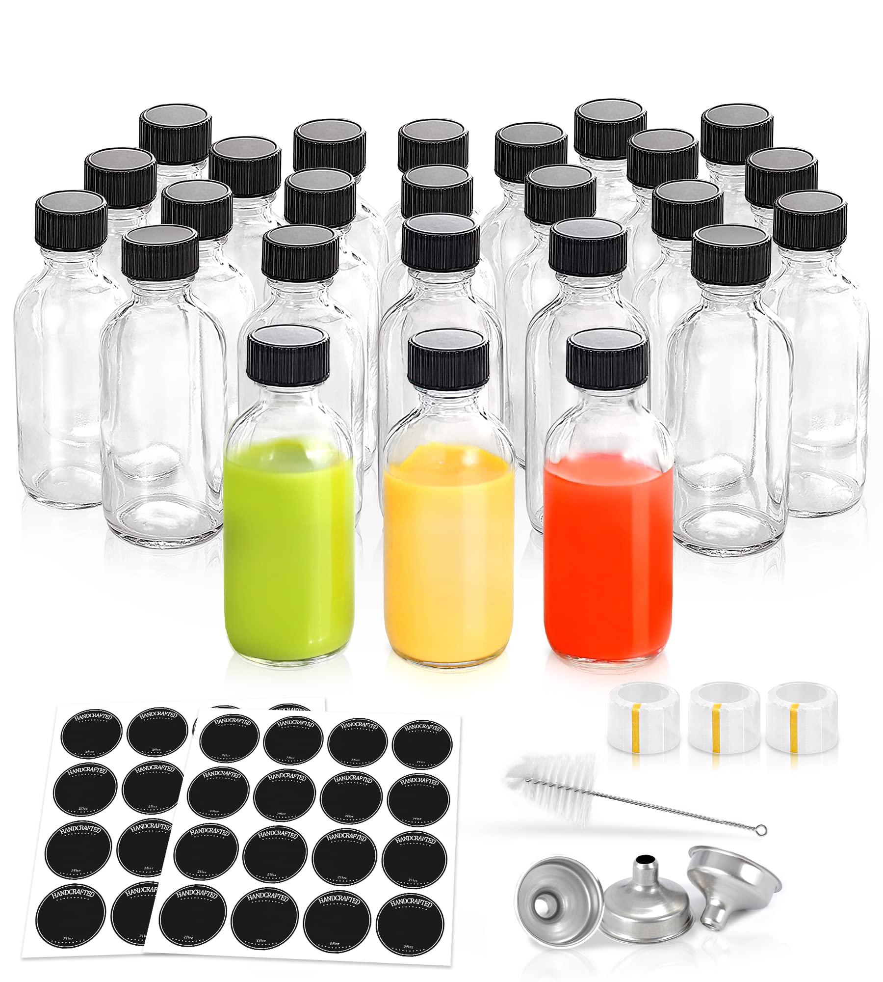 Buy GMISUN 2 oz Small Clear Glass Bottles, 24 Pack s Bottles with Caps
