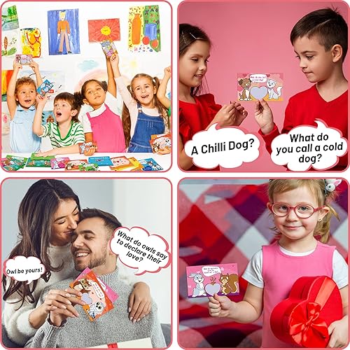 Miniatura 6 de Paquete de 40 tarjetas de chistes de San Valentín para niños con sobres, tarjetas de intercambio para el día de San Valentín, tarjetas de