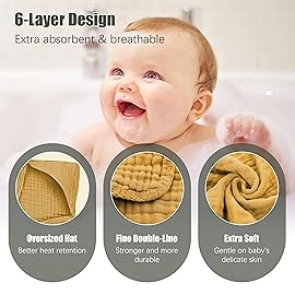 Spotted Play 2 Pack Hooded Baby Towels - 100% Muslin Cotton for Newborns, Infants, Toddlers - Large 32x32Inch Size - Highly Absorbent and Essential for Newborn Care, White and Honey