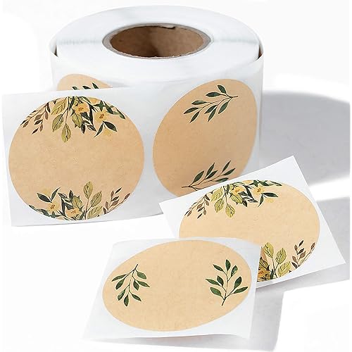 MONEST (500pc/Roll) 2" Label Stickers for Jars and Lids -(Floral Color)- Pantry Labels | Mason Jar Labels | Sticker Labels | Canning Labels | Spice Labels | Bottle Labels | Mason Jar Labels