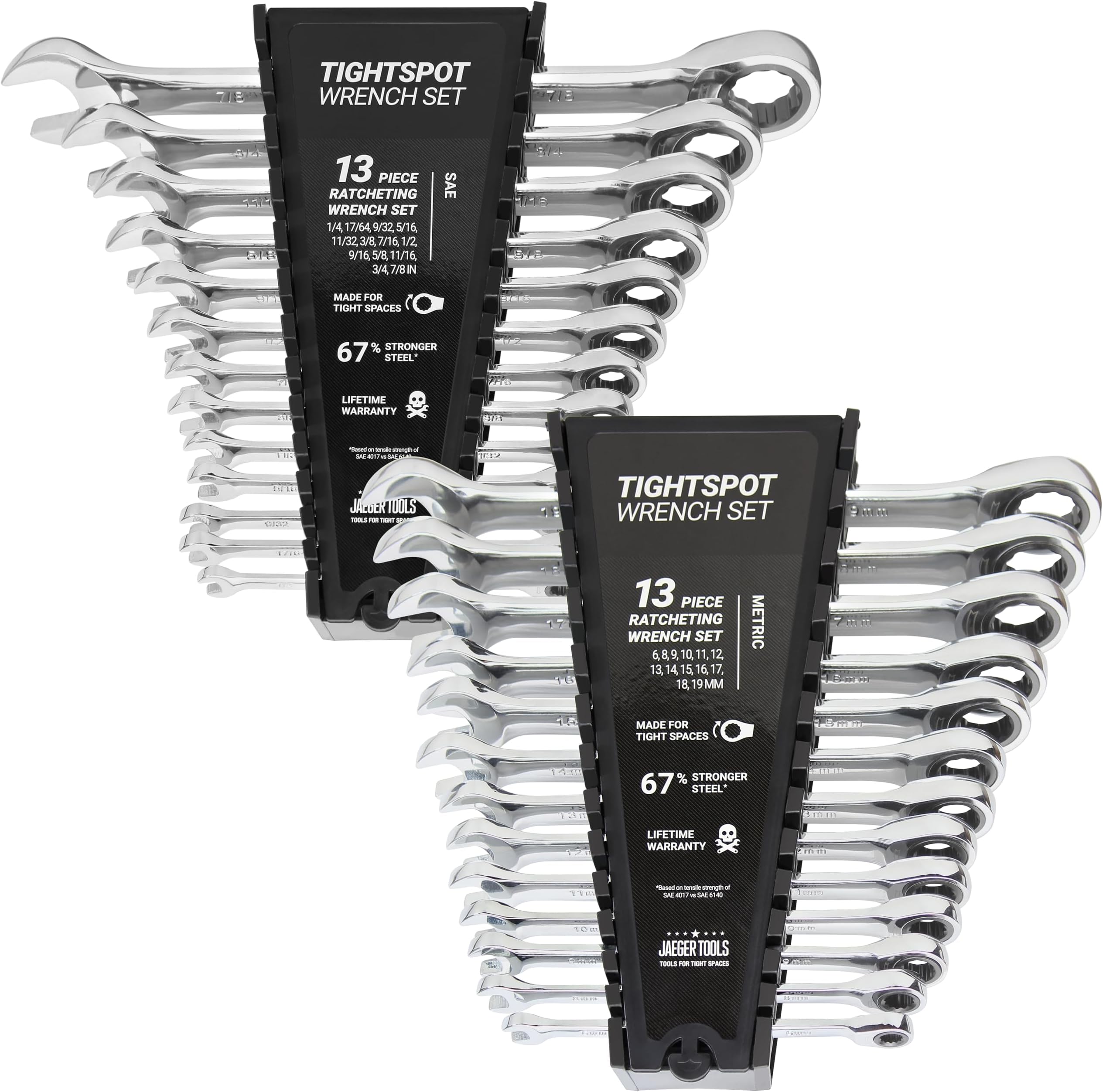 Jaeger 26Pc Ratcheting Wrench Master Set Metric & Inch SAE Combination Sizes