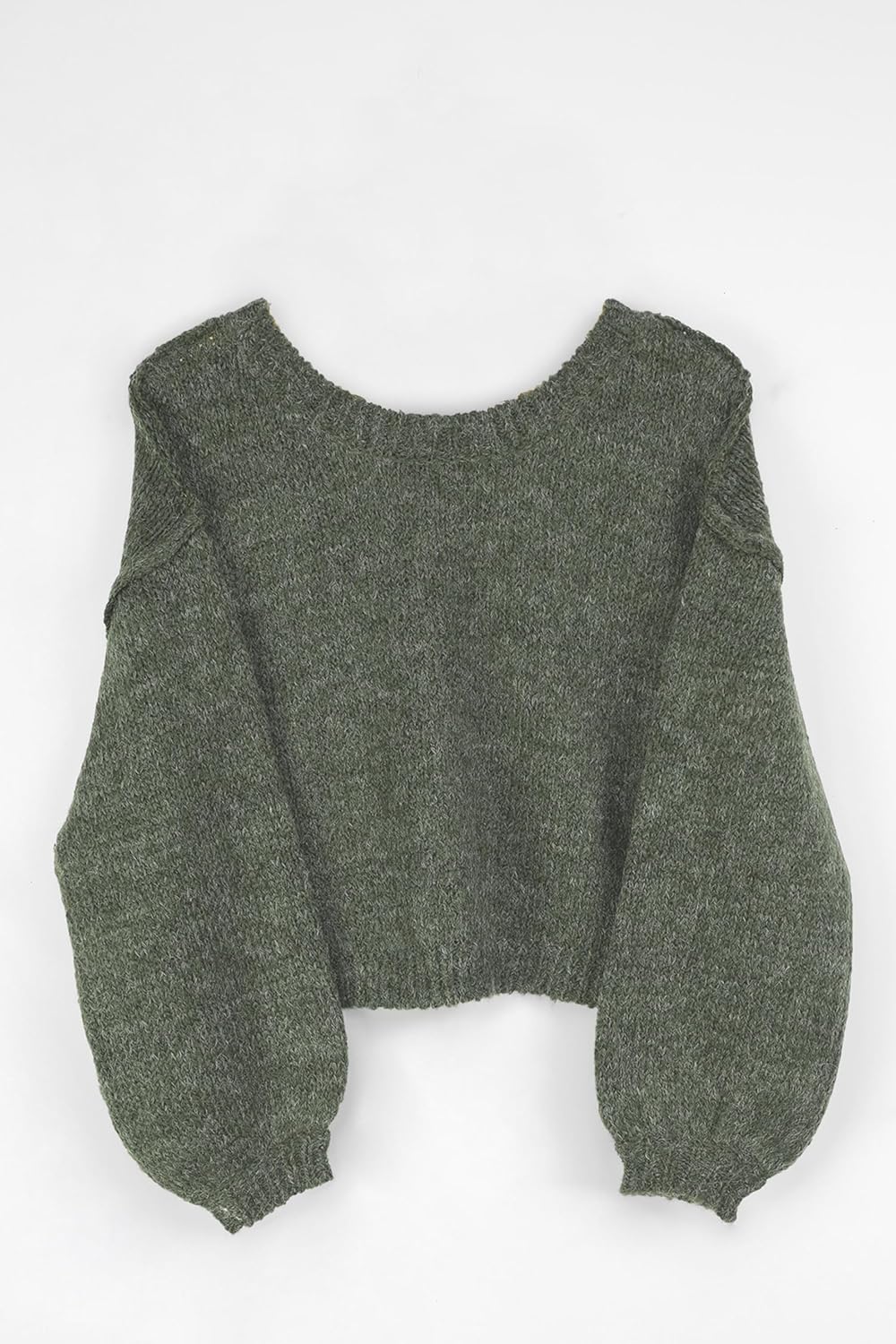 Jumppmile Women Oversized Cropped Sweater Long Sleeve Crewneck Crop 2026 Fall Winter Pullover - Image 4