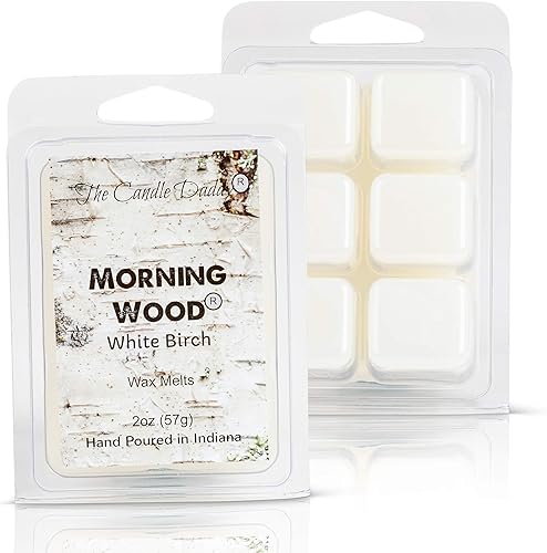 Morning Wood - Divertida cera perfumada de abedul blanco, 2 onzas, 6 cubos, 1 paquete