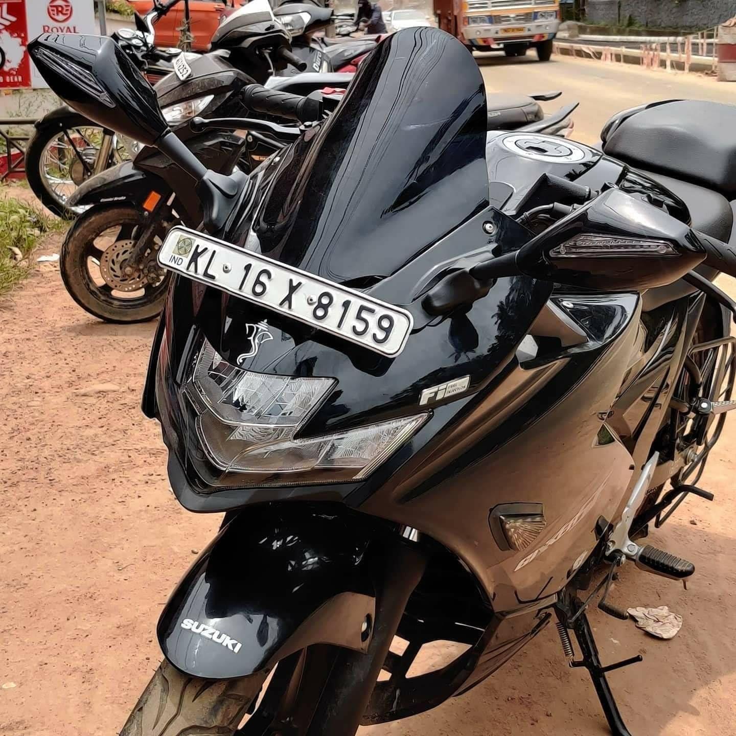 DB Visor Windshield Wind Deflector for Suzuki Gixxer SF 150 250 (Black)