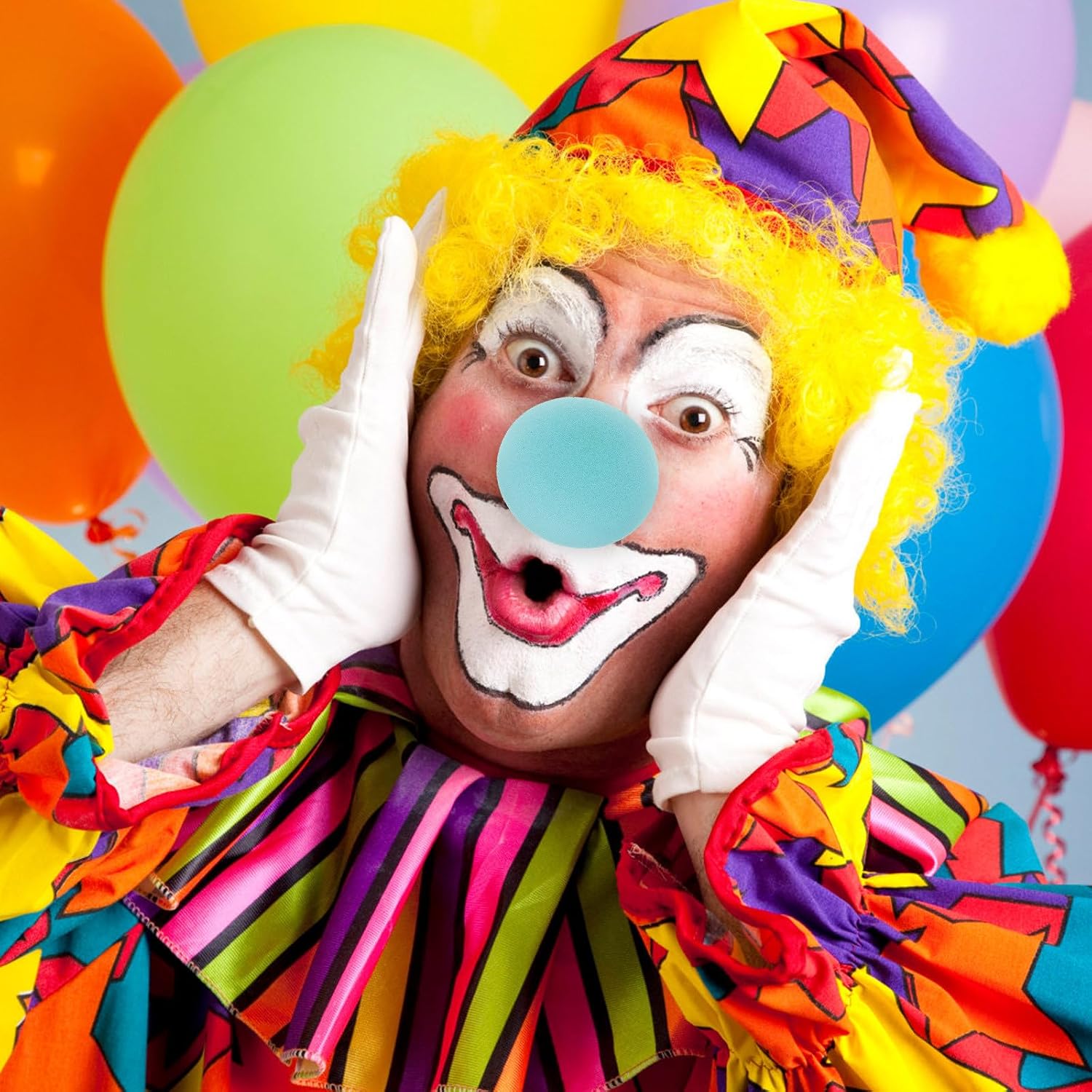 60PCS Clown Noses 50MM: Assorted Color Sponge Circus Nose - Carnival Party Props for Cosplay Carnival Mardi Gras Dress up & Stage Performances