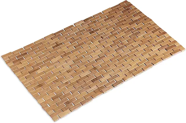 Natural Bamboo Rollable Doormat - Moisture Resistant Bathroom Mat 47x80cm