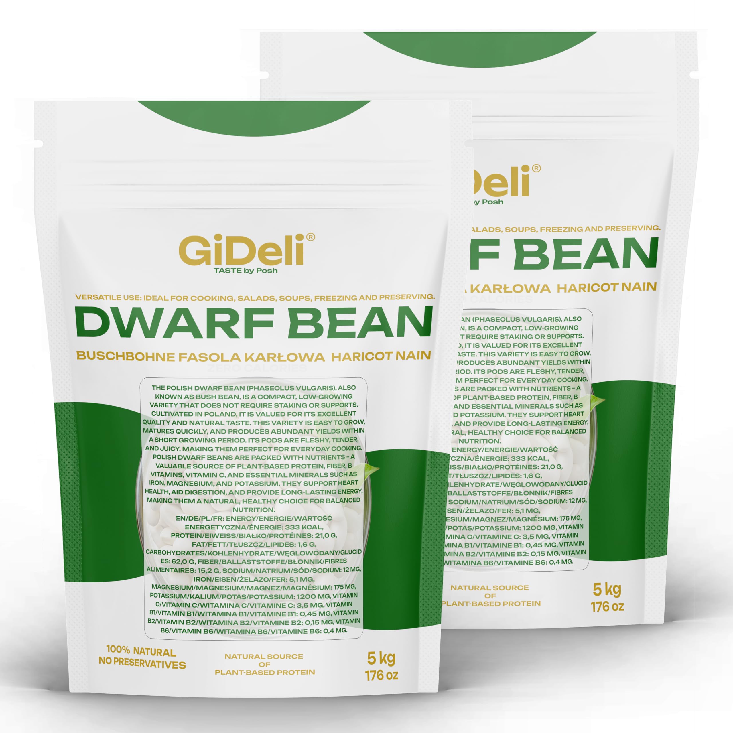 GiDeli Alubias Blancas Secas 2x5kg ricas en proteínas, legumbres naturales