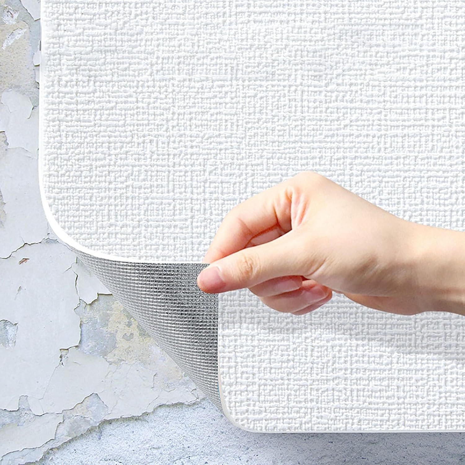 リムーバブル壁紙 粘着式壁パネル 10x0.5m マルチカラー 取り外し可能 XPEフォーム(Blue)