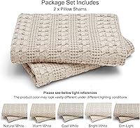 Vista 19 de PHF Fundas de almohada 100% algodón con tejido de gofre de 24 x 24 pulgadas, paquete de 2 fundas cuadradas para decoración elegante del hogar, sin