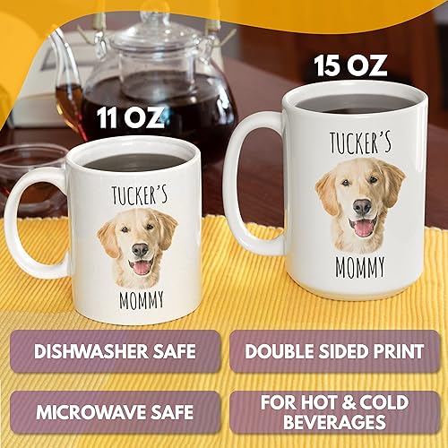 Vista 40 de Tazas de café personalizadas con foto, tazas de 15 onzas personalizadas con imagen, texto, nombre, Negro Negro -,Verde,Miel,LOVE,Rosa claro,Cara