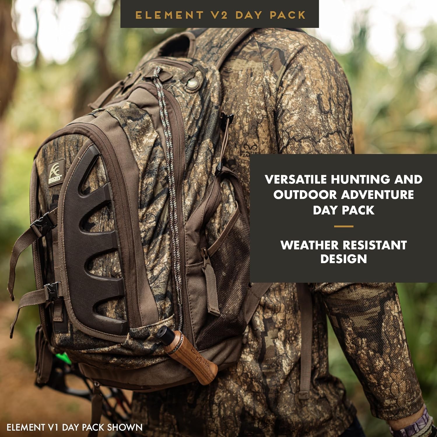 Insights Hunting by frogg toggs- The V2 Element, Heavy Duty 1,831 Cubic Inch Hiking Fishing Camping Hunting Backpack, Solid Elements Dark Brown