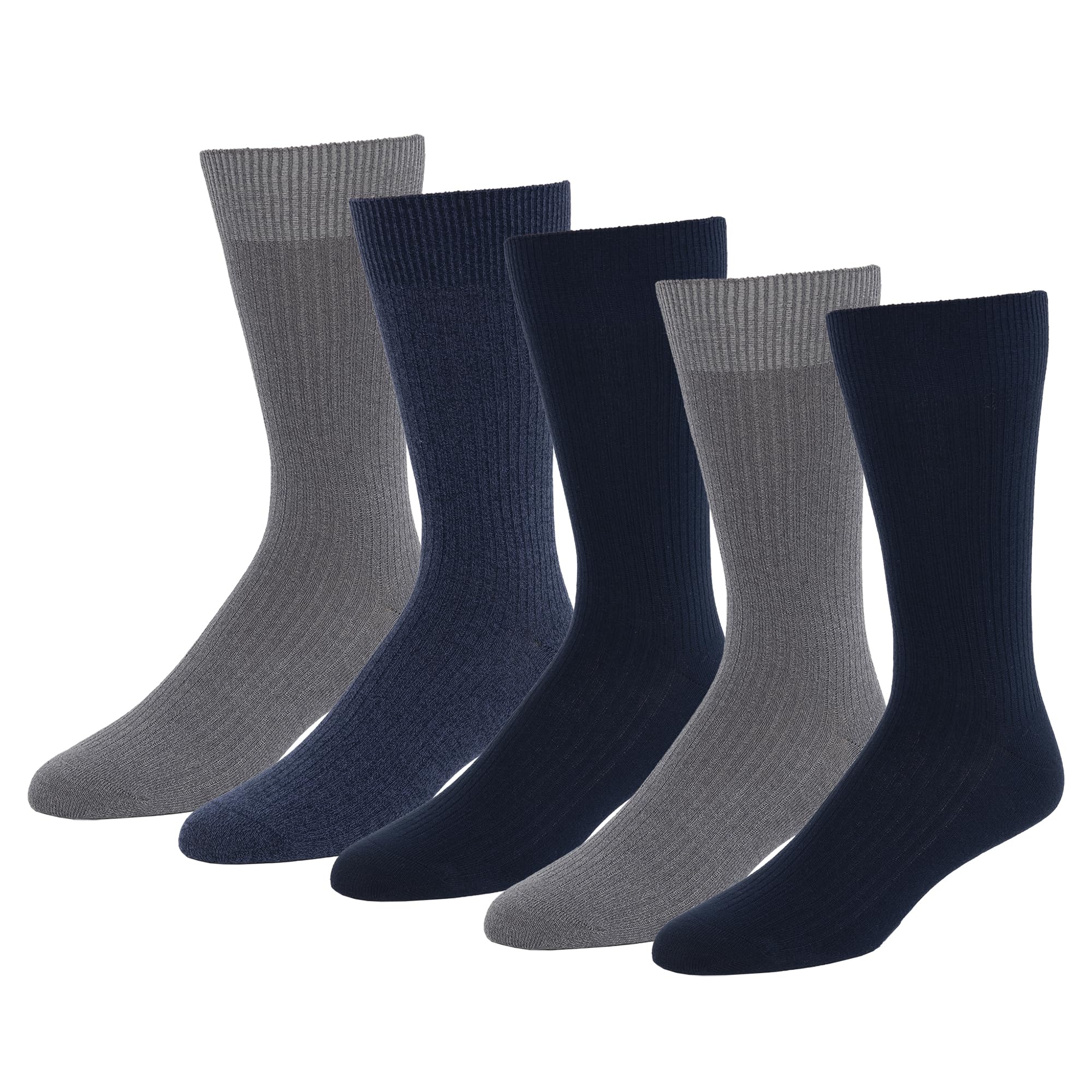 Amazon Essentials Mens Comfortable Patterned Dress Socks, 5 Pairs