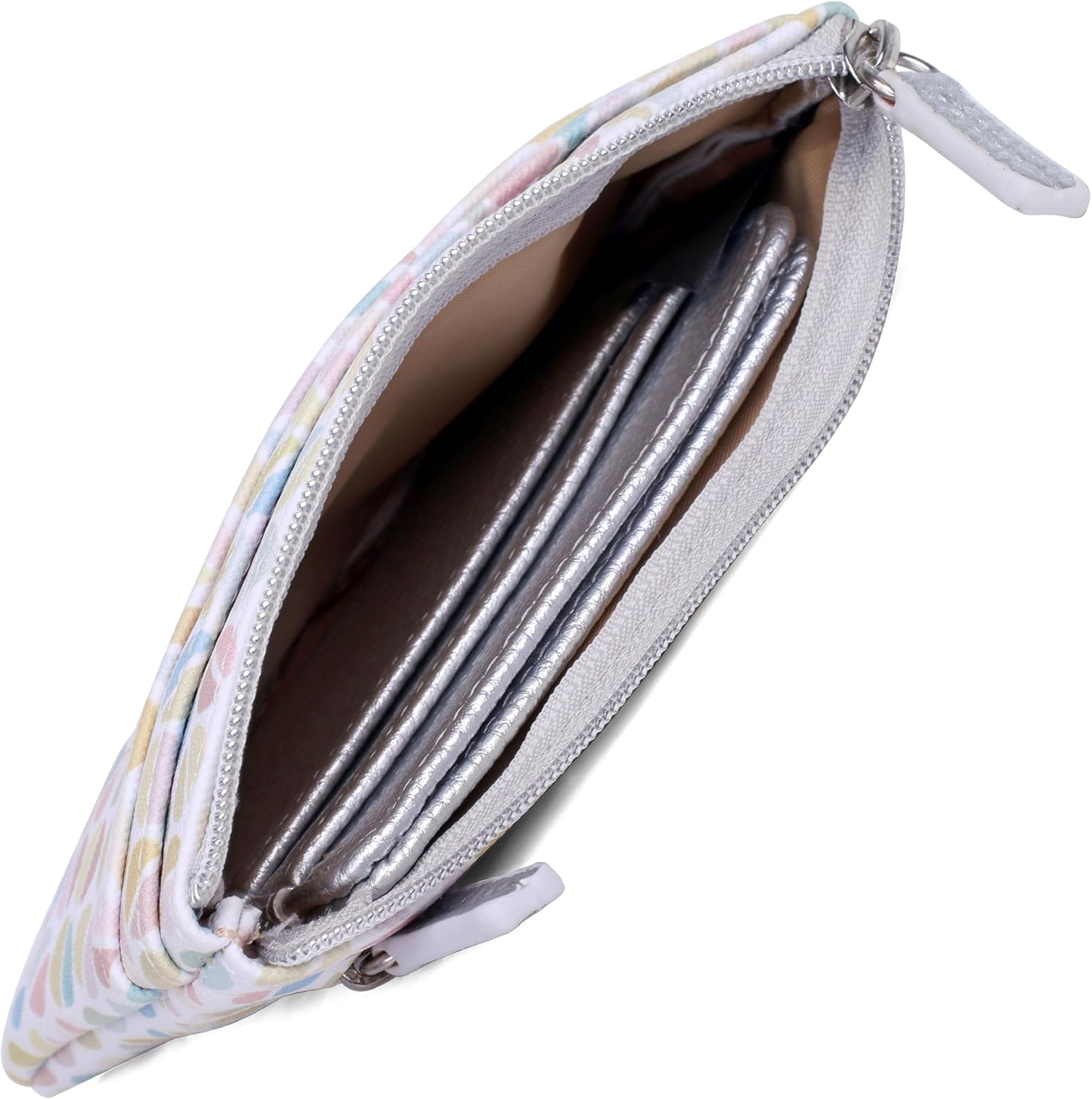 Julia Buxton Split Polka Dot Print Vegan Leather Lg ID coin case