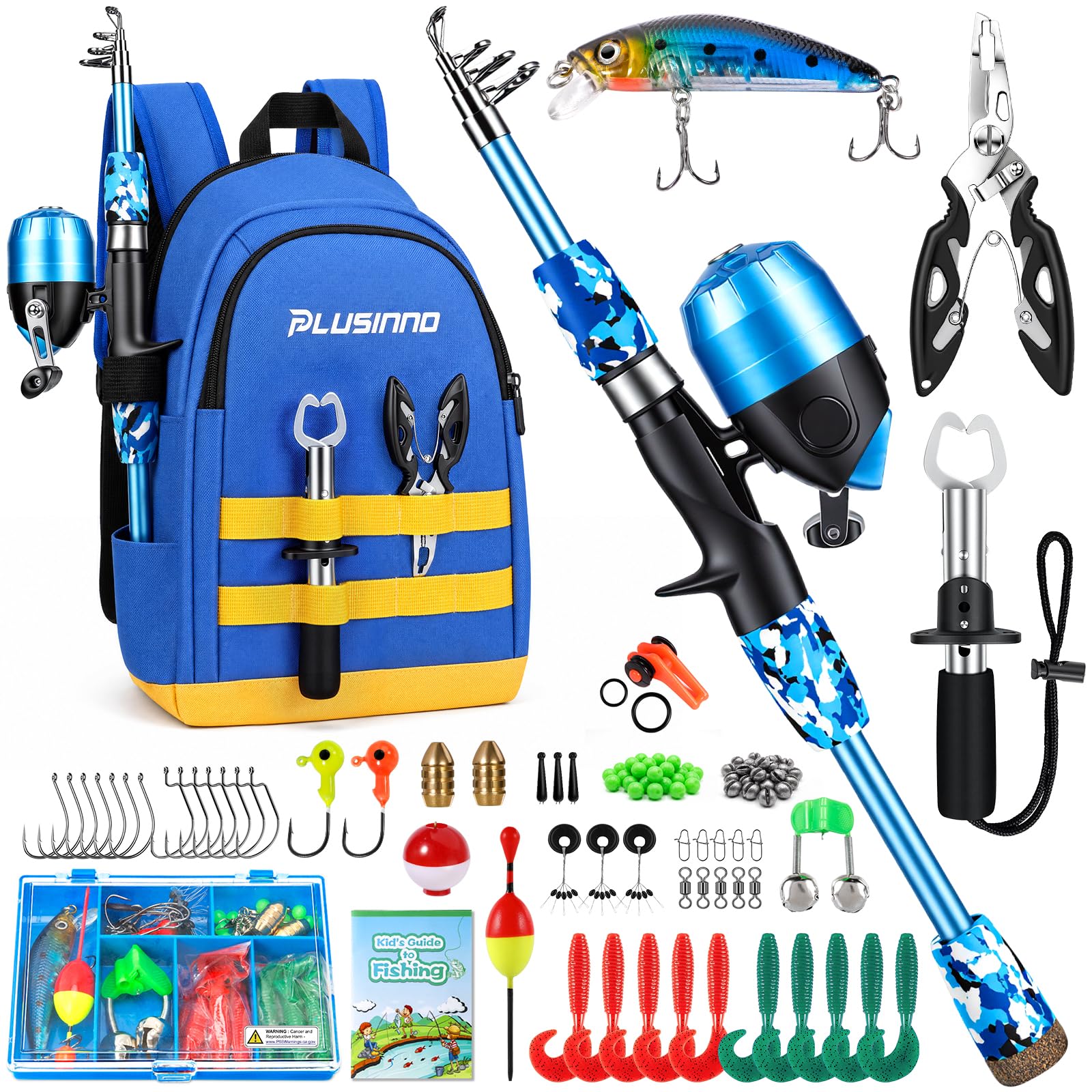 PLUSINNO Kids Telescopic Fishing Kit
