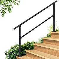 Vista 17 de Barandales de exteriores para escaleras, hierro forjado color negro (2 escalones)