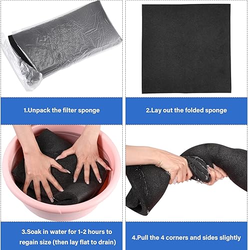 Miniatura 3 de Patelai Espuma de filtro de cojín, hoja de espuma negra para acuario, cojín de espuma para tapicería para acolchado de espuma, reemplazo de asiento,