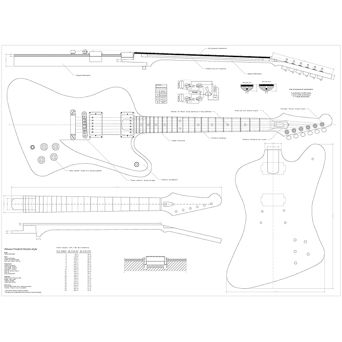 Buy Set of 4 Gibson Electric Guitar Plans ES335, L5CES, Firebird