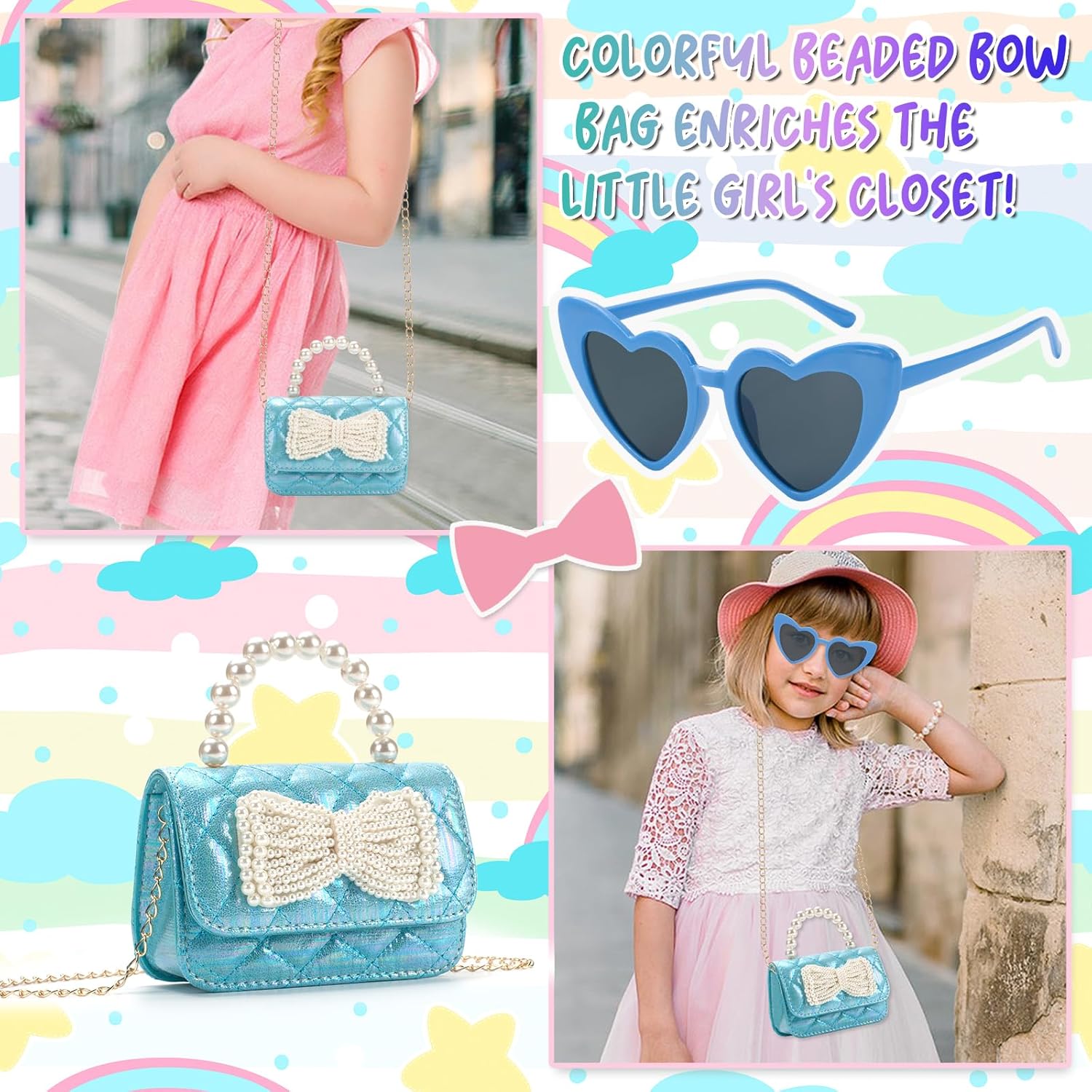 Toddler Purse, Kids Crossbody Bag Little Girls Bow Purse, Chirstmas Birthday Gift - Image 6