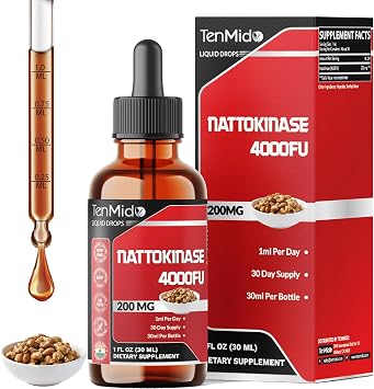 Nattokinase Supplement Liquid Drops | Nattokinase 4000 FU | High Absorption | Alcohol-Free | Vegan, Non-GMO | 30ml 1Fl Oz