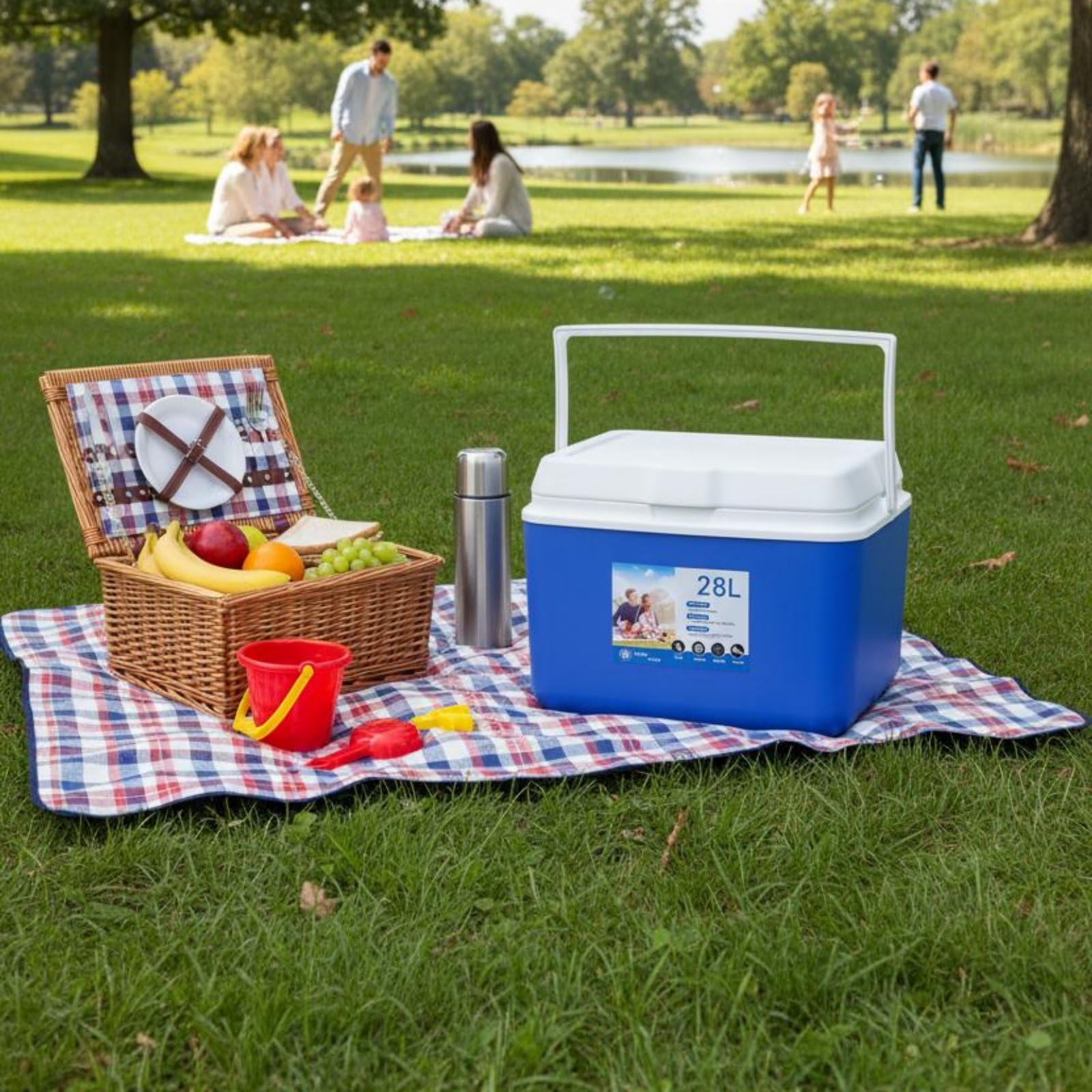 Portable Scatola Termica Rigida Contenitore Isotermico per Caldo E Freddo Struttura Resistente Portatile Raccomandato per Campeggio Viaggi Auto Gite Trasporto Alimenti