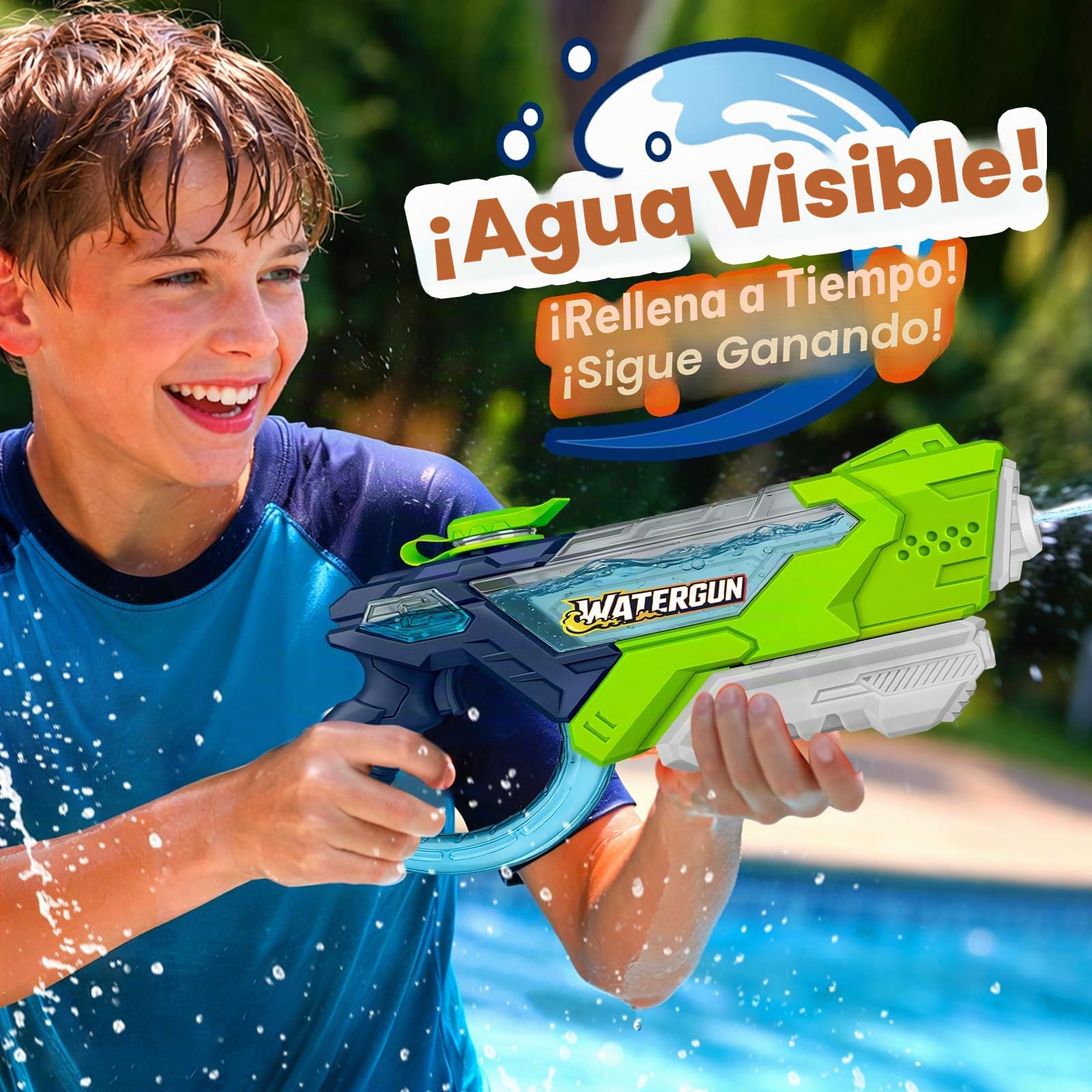 Pistola de Agua Doviden para niños – Alcance de 10 m, Pistolas de Agua de 600 ml con Bomba, súper Pistola de Agua para Adultos, Juguete de Agua para Piscina al Aire Libre, Playa y jardín para niños