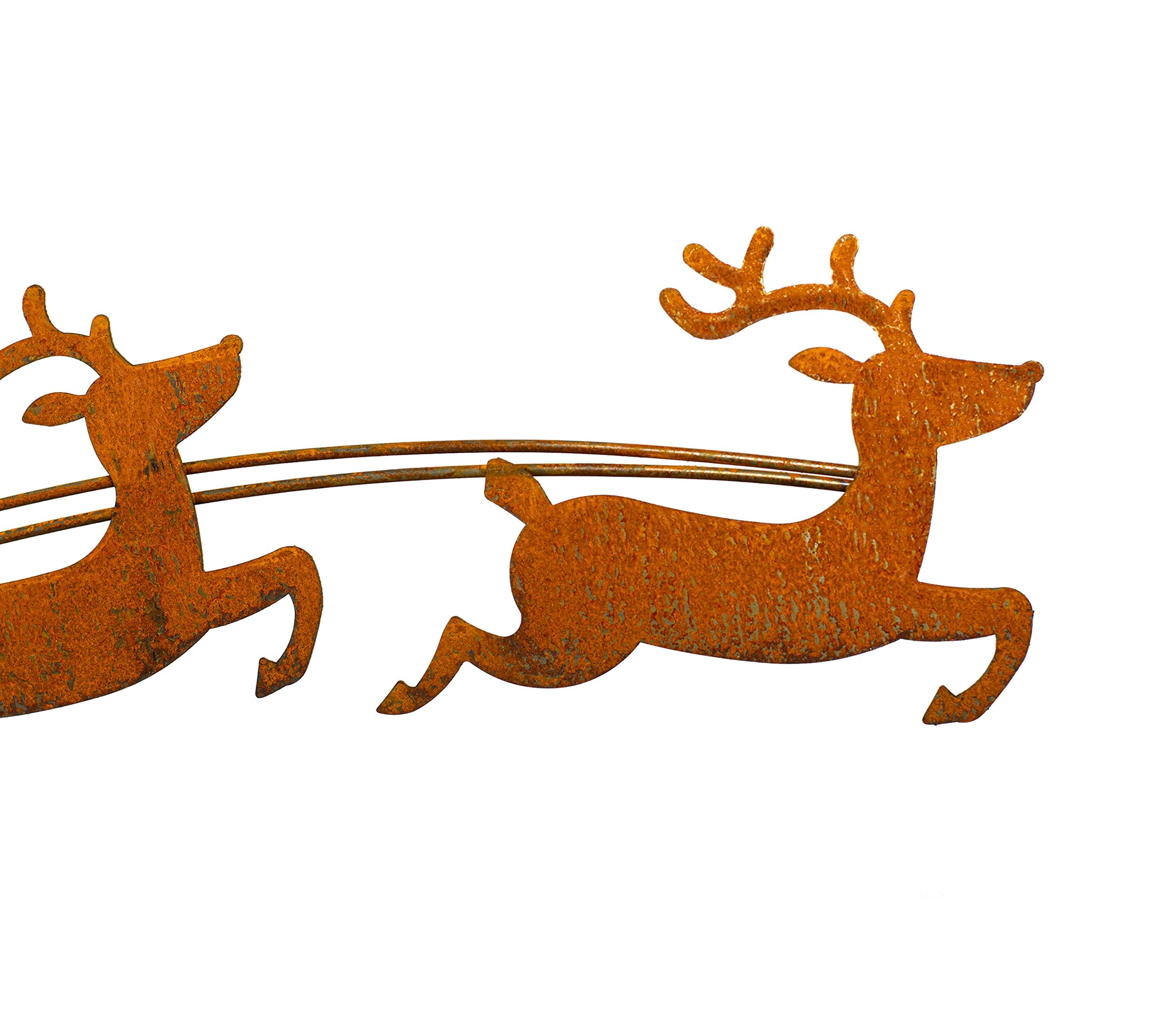 "Weihnachtsmann auf Rentierschlitten Rostige Winter und Weihnachtsdeko - winterliche Garten Deko in Rostoptik- Edelrost Gartenfiguren für außen für die Weihnachts- und Adventszeit