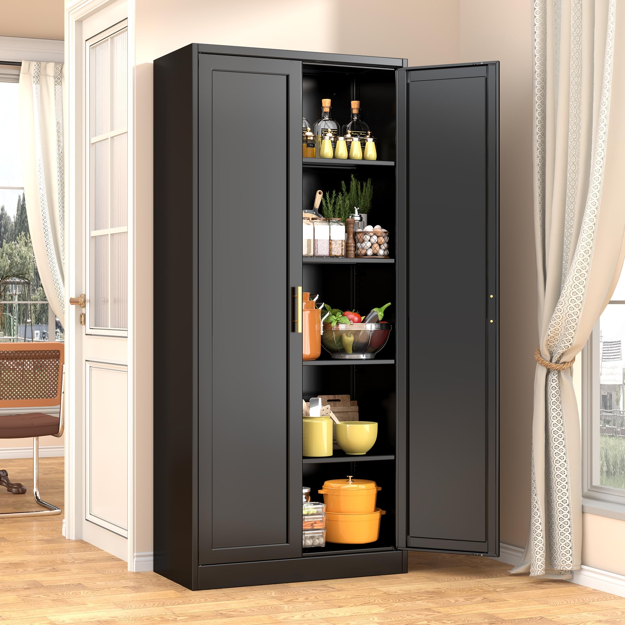 BESFUR Tall Metal Pantry Cabinet