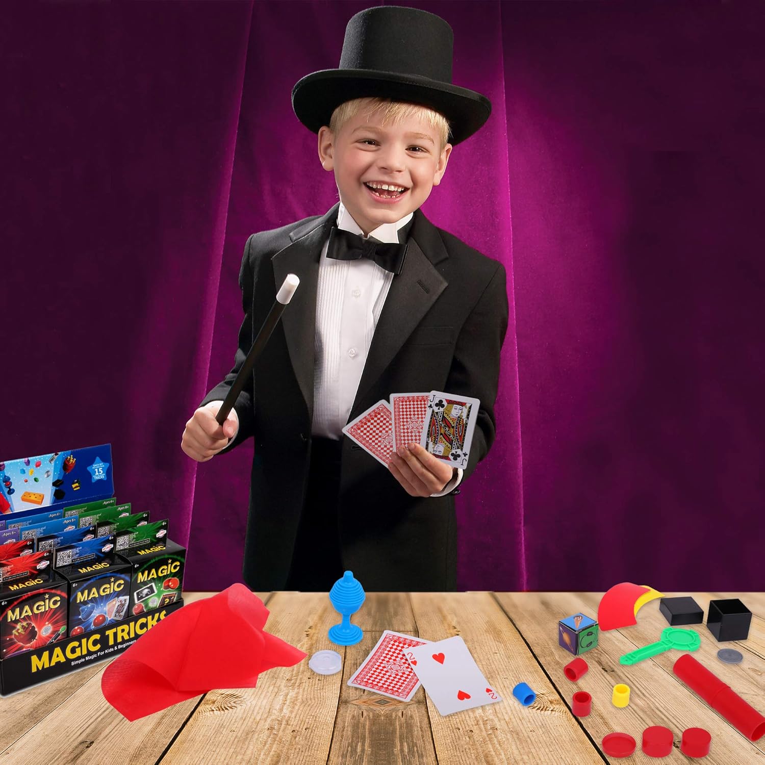 Playkidz 24 Packs of Magic Trick for Kids - Party Favors Magic Set with Over 15 Tricks Each, Made Simple, Magician Pretend Play, Birthday, Indoor/Outdoor Fun Games