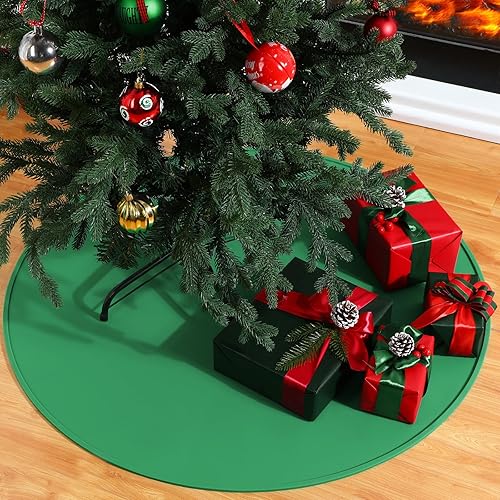 Miniatura 8 de Timgle Tapete de soporte para árbol de Navidad de 35 pulgadas, resistente de silicona para árbol de Navidad, protector de suelo impermeable para