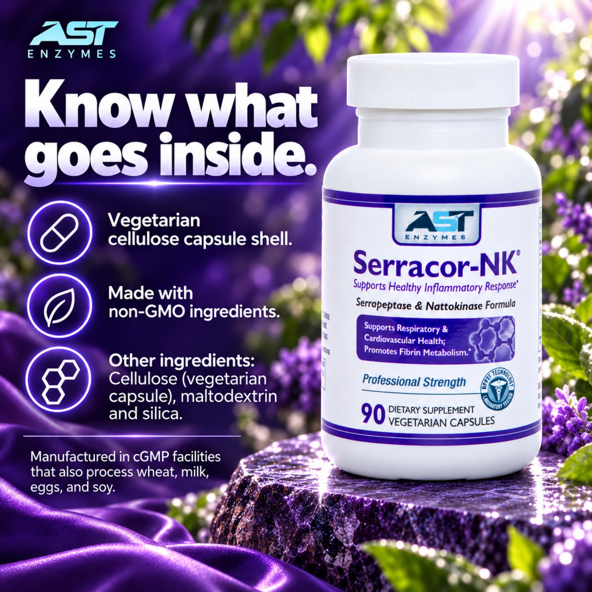 AST Enzymes Serracor-NK Serrapeptase & Nattokinase, 90 Capsules — Amazon image 7