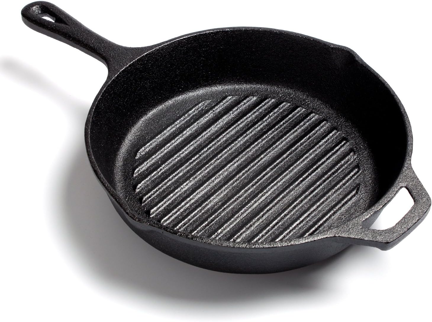 Schukaps Cast Iron (GRILLED STYLE) Pan/Frying Pan/Skillet Healthy round 26cm (10,25inches) x 5cm Height Plain Grill Pan - Healthy and durable Cooking Pan Home |