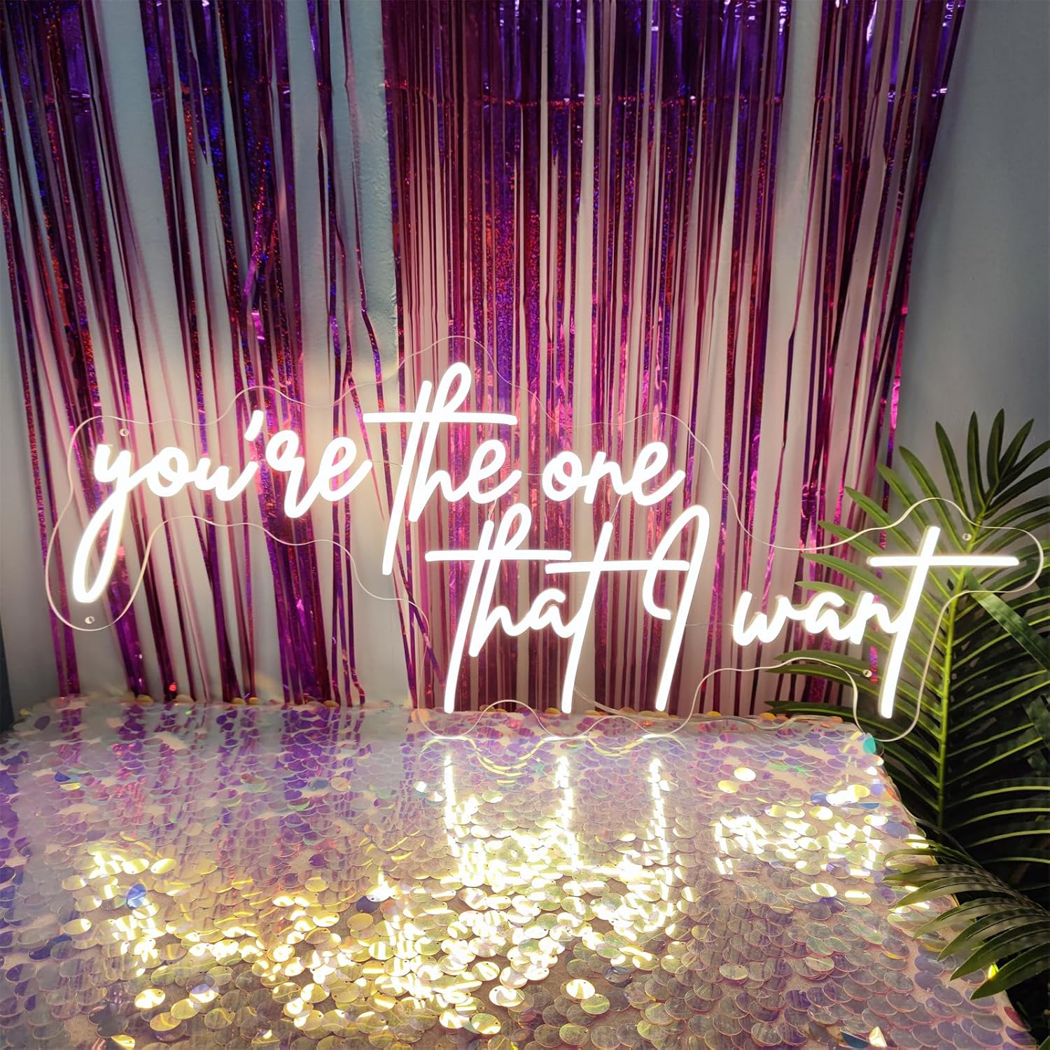 You're The One That Want Neon Sign for Wall Decor,Led Signs, Decoration Neon Lights for Bar Pub Christmas,Restaurant,Bedroom Neon Signs Engagement Birthday Wedding Party Size:75 * 29.9cm