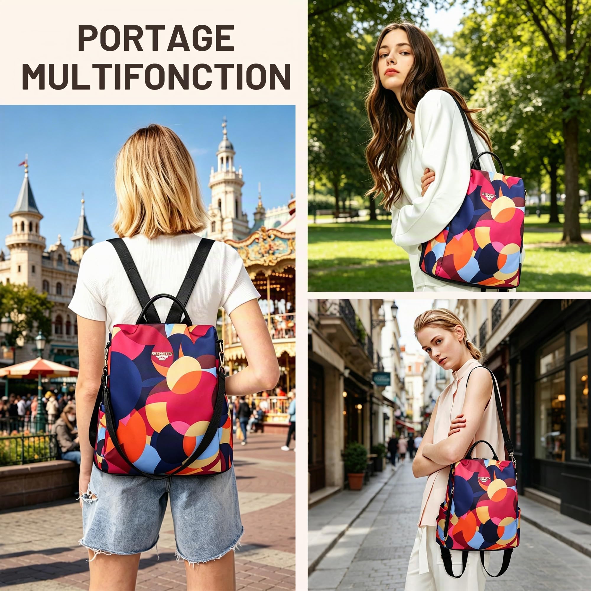 shepretty Sac à Dos Femme Sac de Voyage Sacs d'école 2026