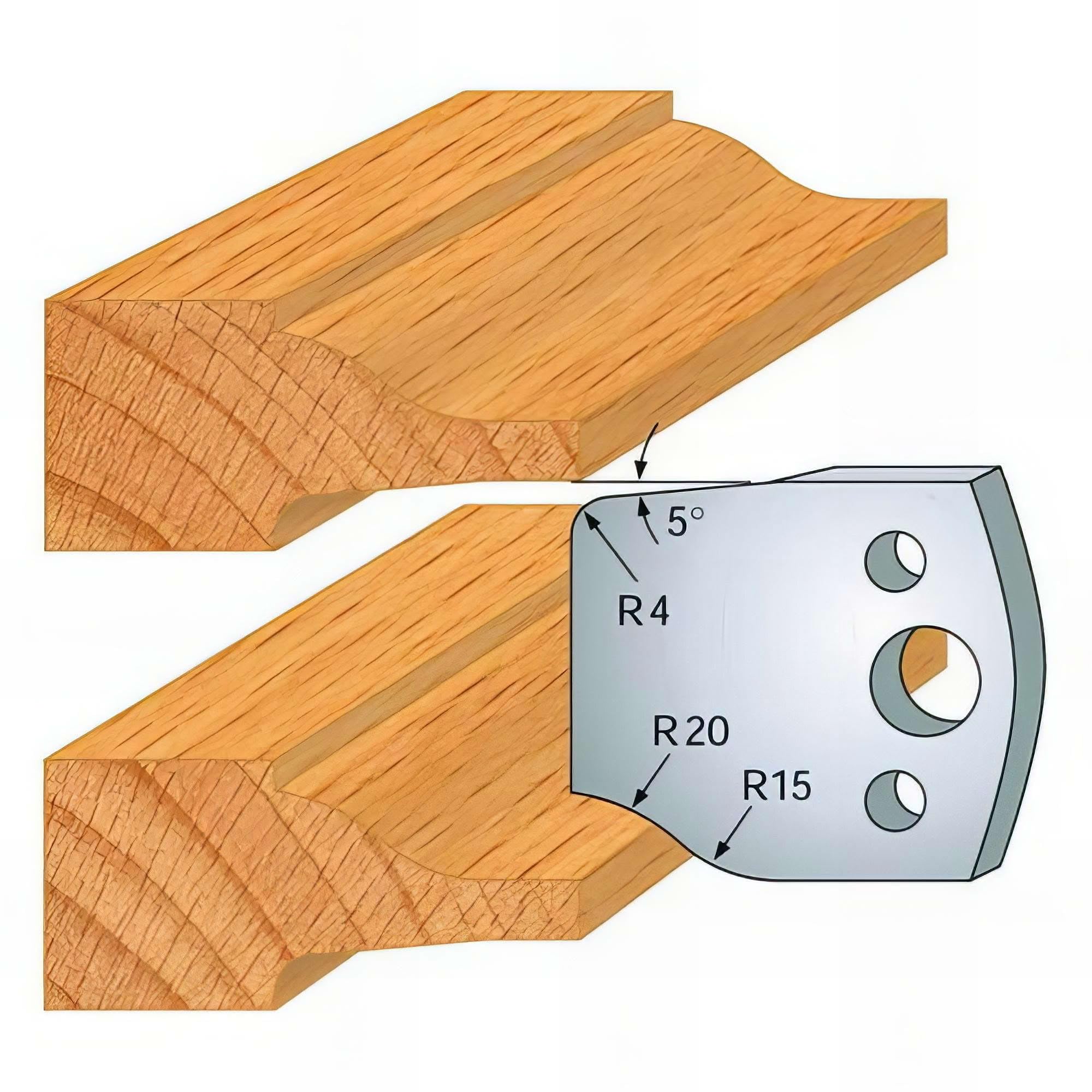 Fers de Toupie - Hauteur 40 mm - Epaisseur 4 mm - 2 trous diamètre 6 mm entraxe 24 mm