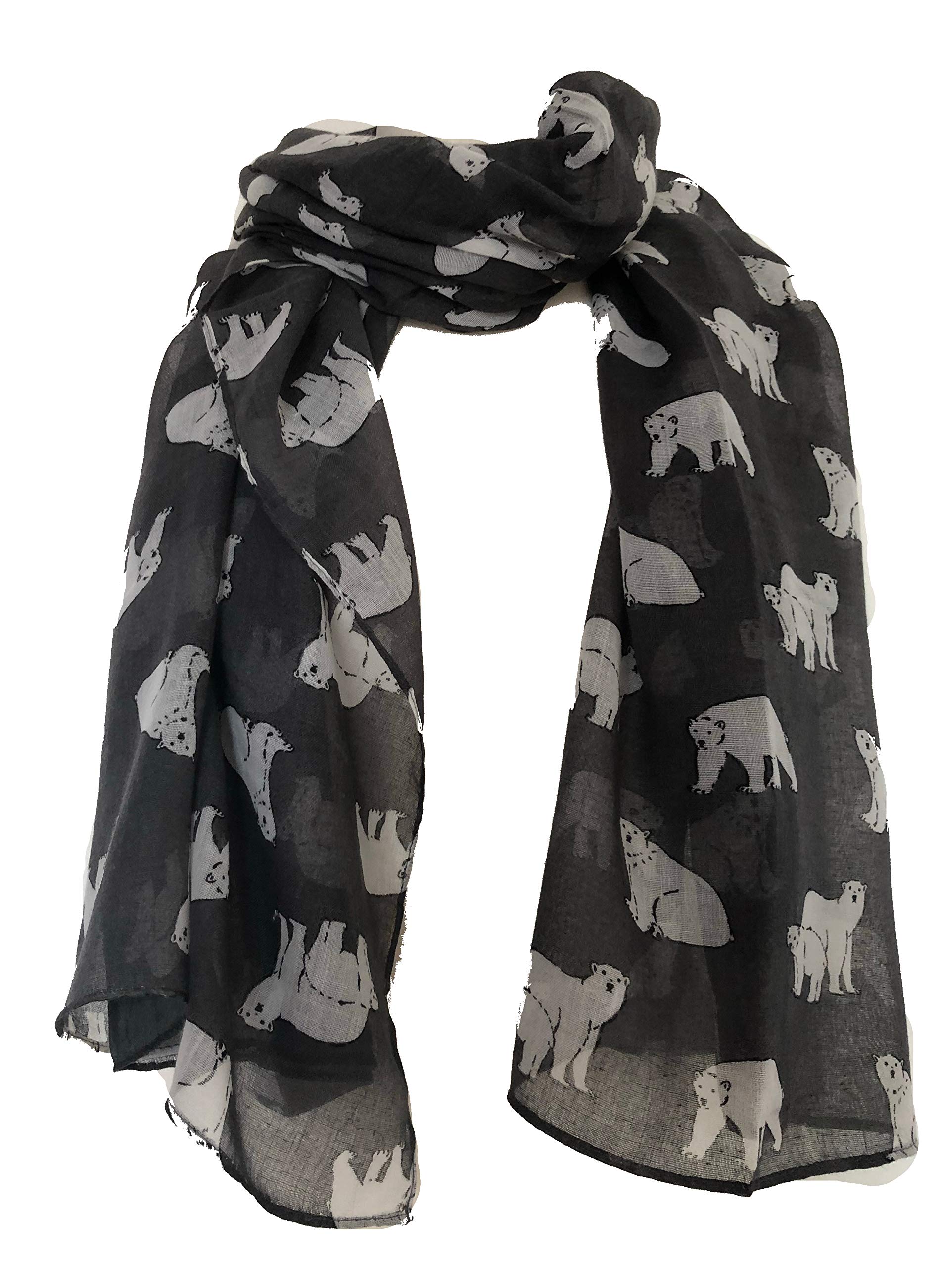 Pamper Yourself Now Grey Polar Bear Long Soft Scarf/wrap