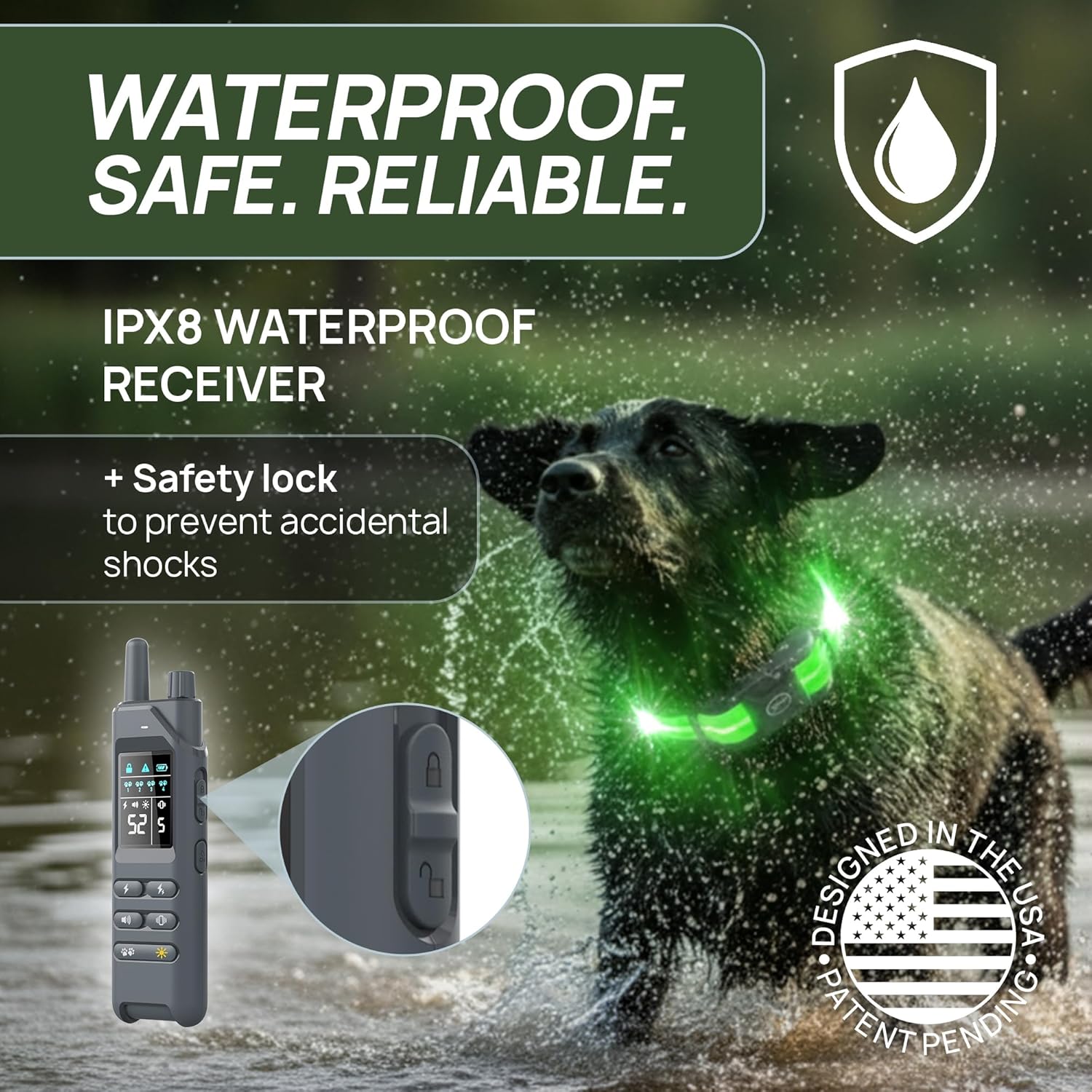 Dog Shock Collar (New Version) with 360° LED Lights – 4200FT Dog Training Collar with Remote, IPX8 Waterproof, Beep/Vibration/Safety Shock Modes, Rechargeable E-Collar for Dogs