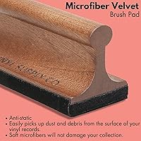 Vista 9 de Vinyl Supply Co.- Juego de pinceles para discos de vinilo 3 en 1, cepillo para discos de vinilo de pelo de cabra, almohadilla de terciopelo